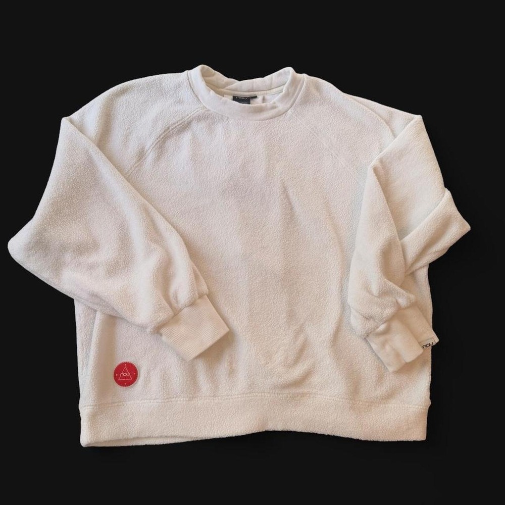 Nau sherpa fleece crewneck in white